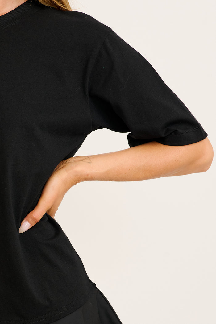 Staple T-Shirt Dress in Black Cotton detail