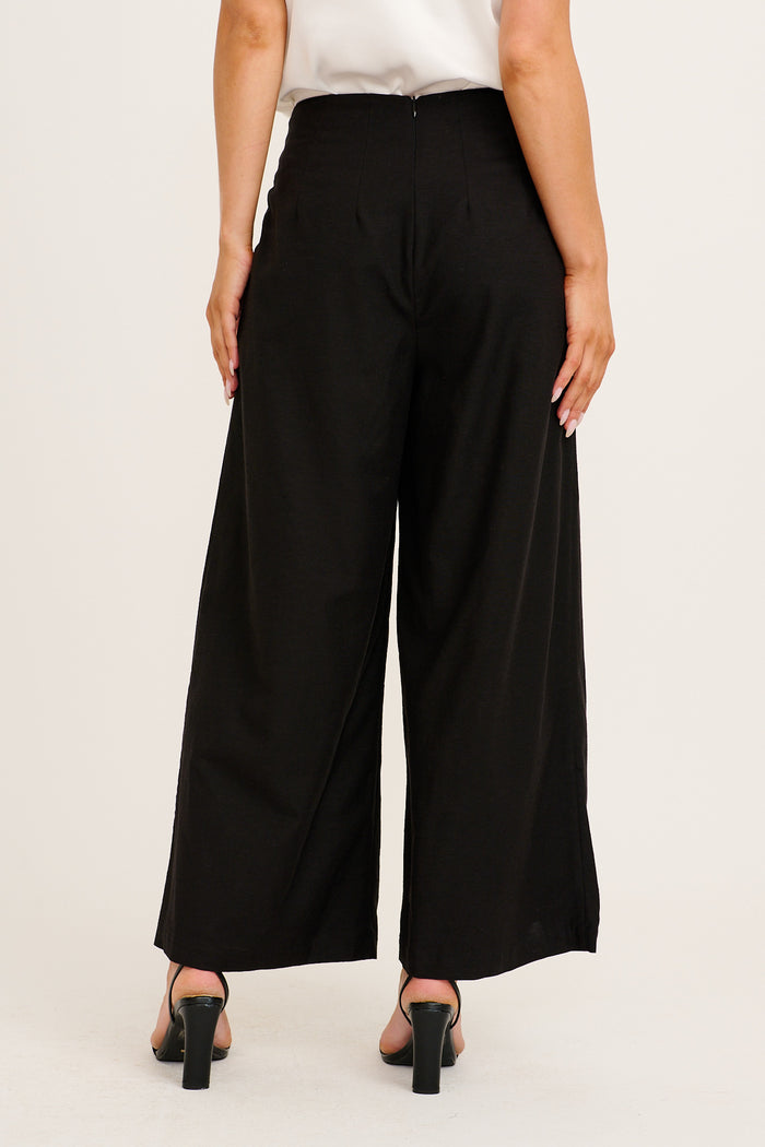 Elements Pant in Black Cotton Linen back