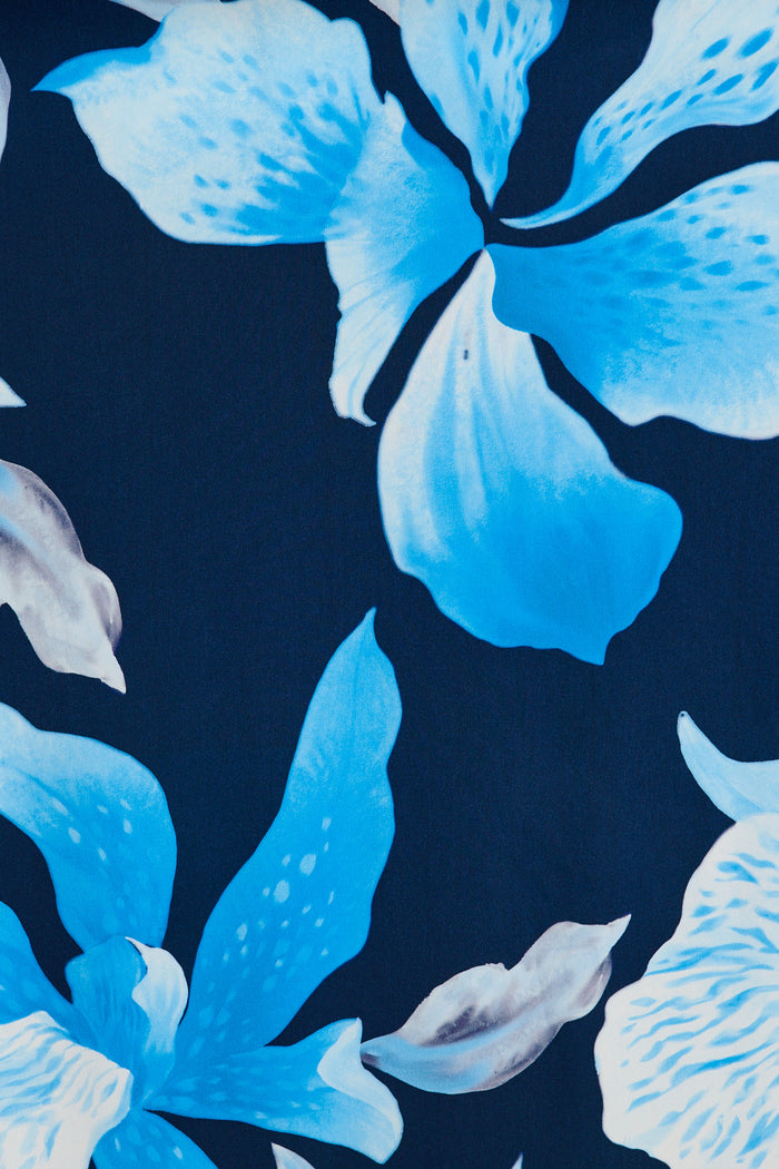 Dreambound Maxi Skirt in Navy with Blue Floral fabric