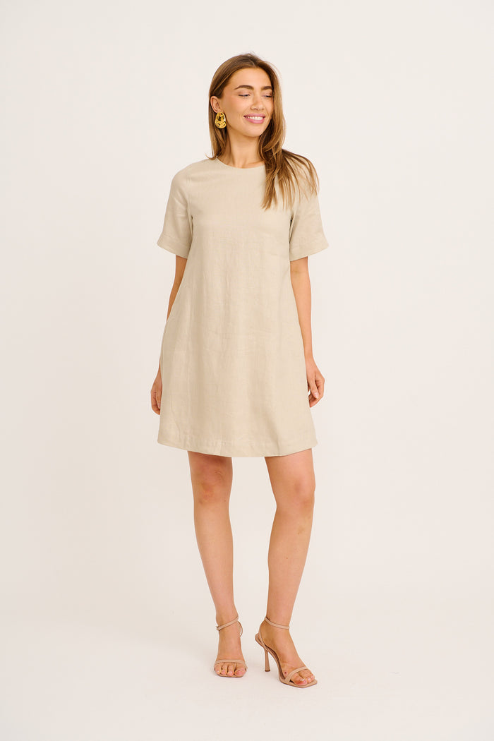 Summer Whisper Dress Stone Linen | St Frock Summer Whisper Dress Stone Linen | St Frock