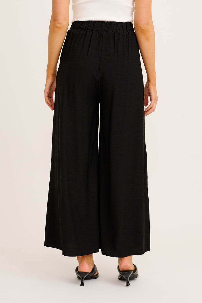 Blisfully Plain Pant in Black Linen Blend back