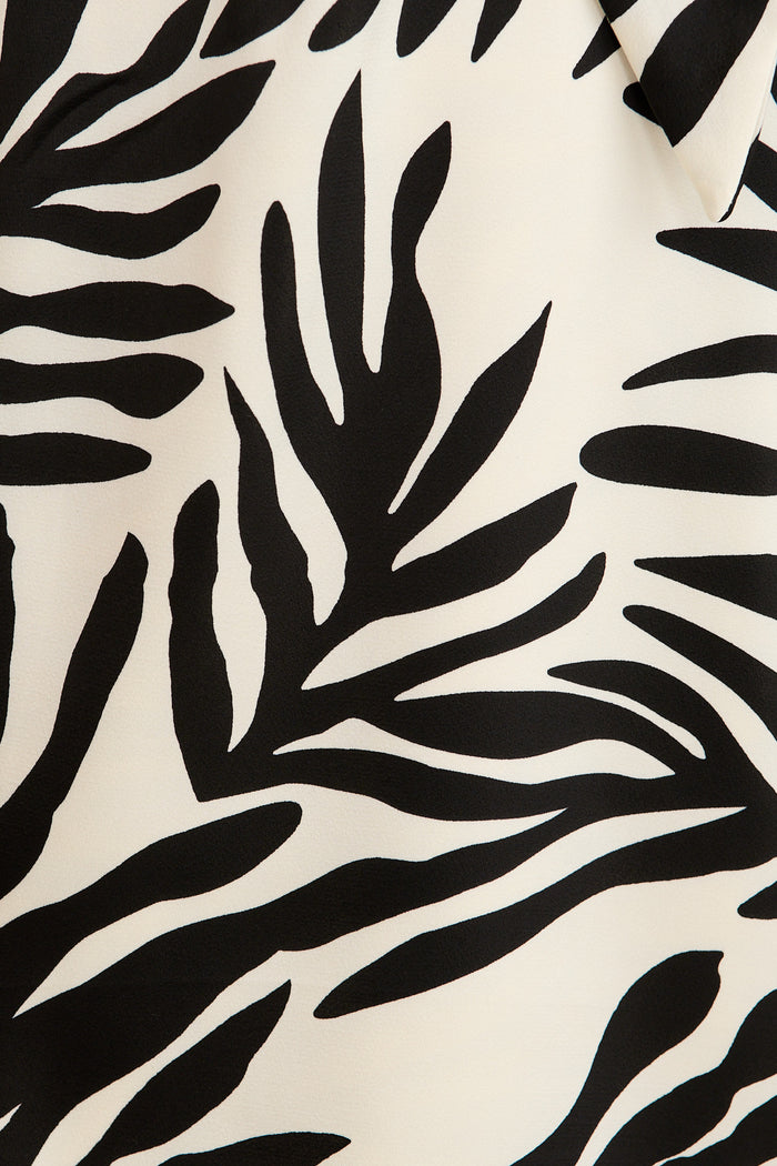 Ravello Dress in Black and White Satin fabric