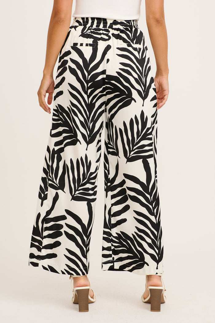 Muse Pant in Black and White Satin back