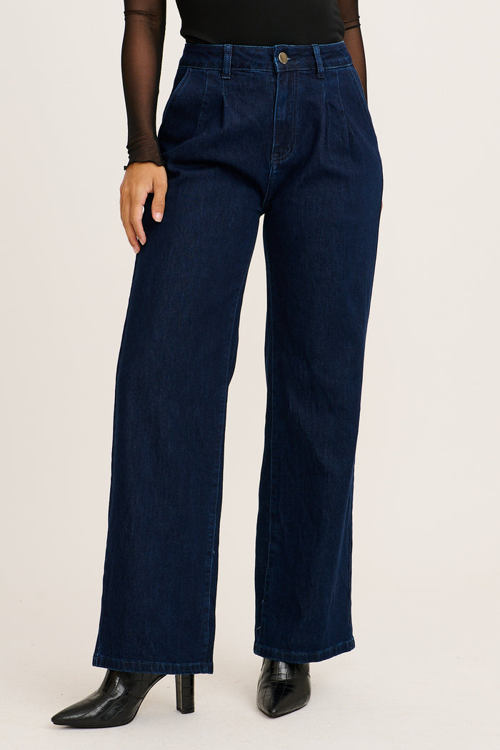 Perry High Rise Straight Leg Jean In Indigo Denim front