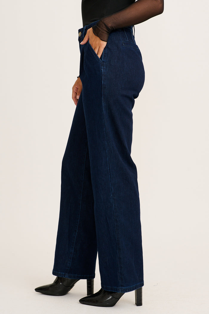 Perry High Rise Straight Leg Jean In Indigo Denim side