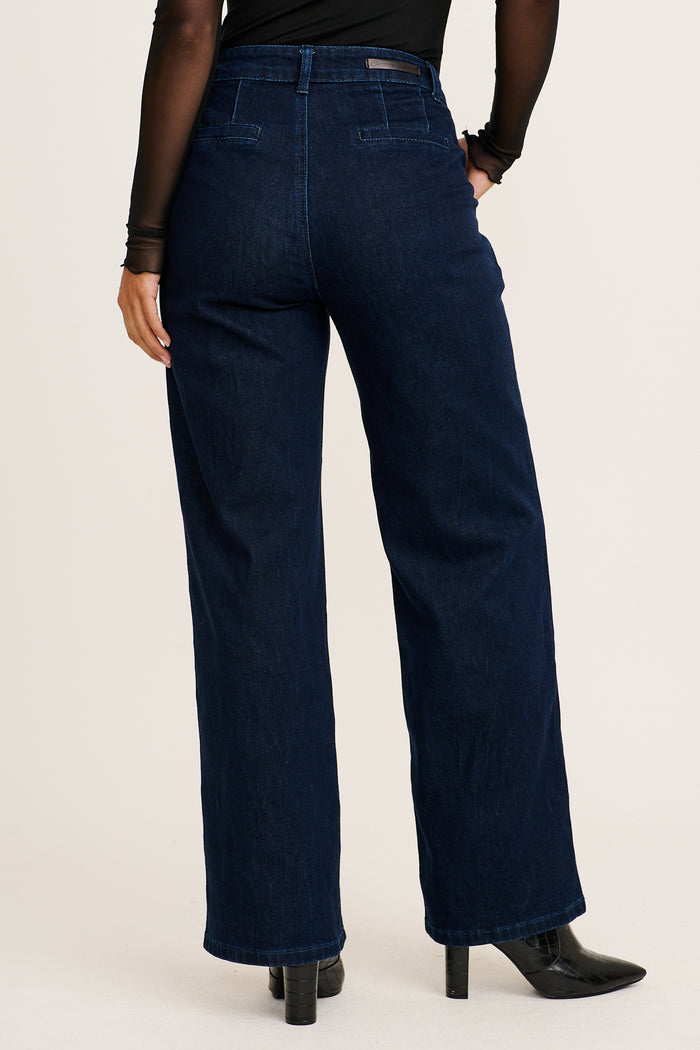 Perry High Rise Straight Leg Jean In Indigo Denim back