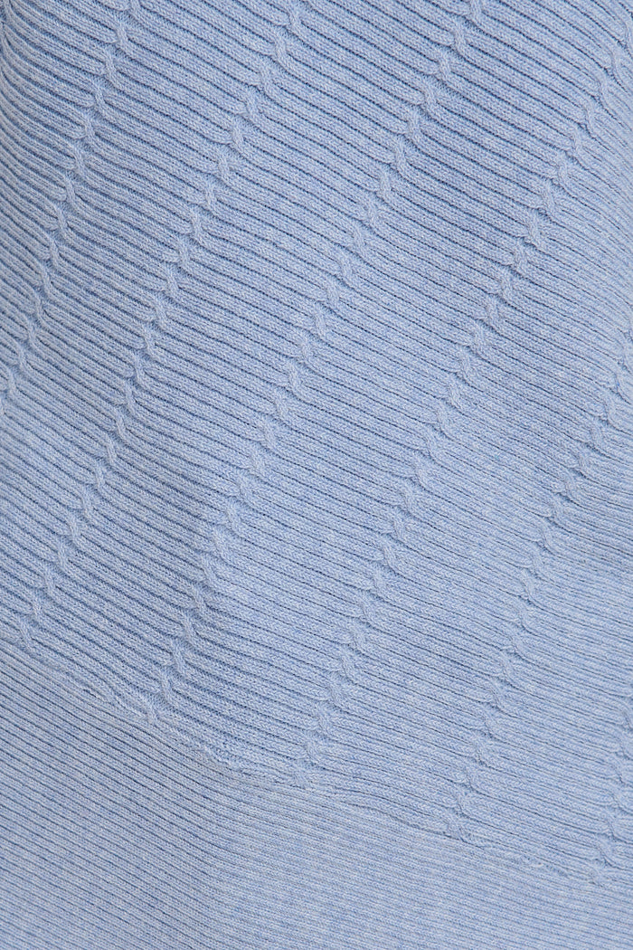 Cloud One Shoulder Knit in Light Blue fabric