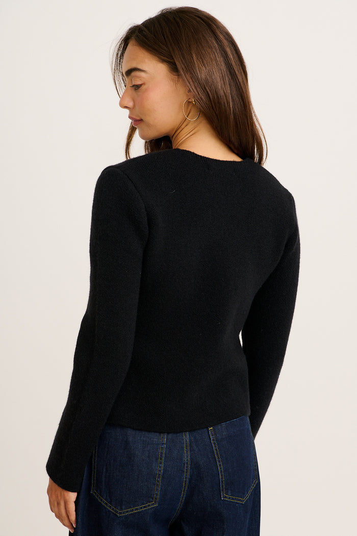 Standout Knit Cardigan in Black back