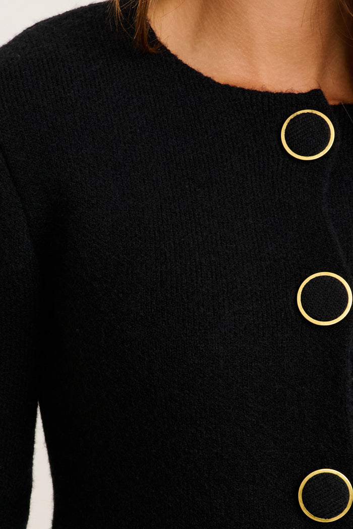 Standout Knit Cardigan in Black detail