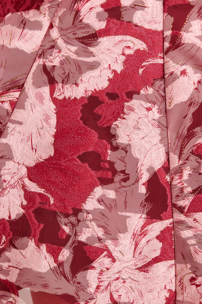 Love Emotions Dress in Wine Floral Organza fabric