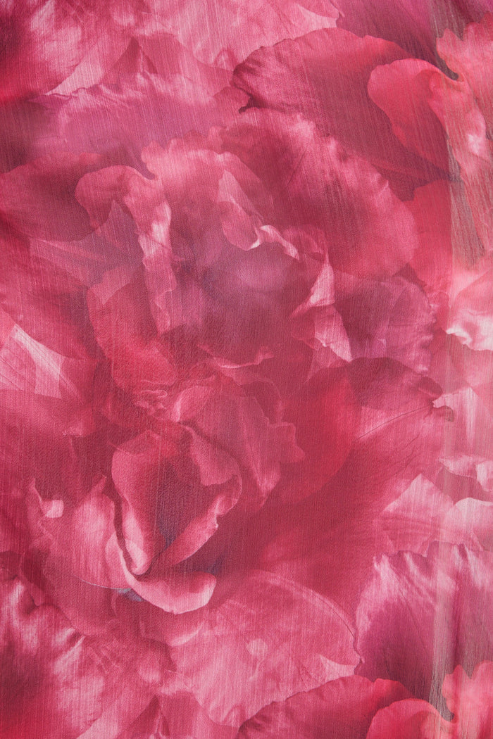 Dive In Maxi Dress in Pink Floral Chiffon fabric