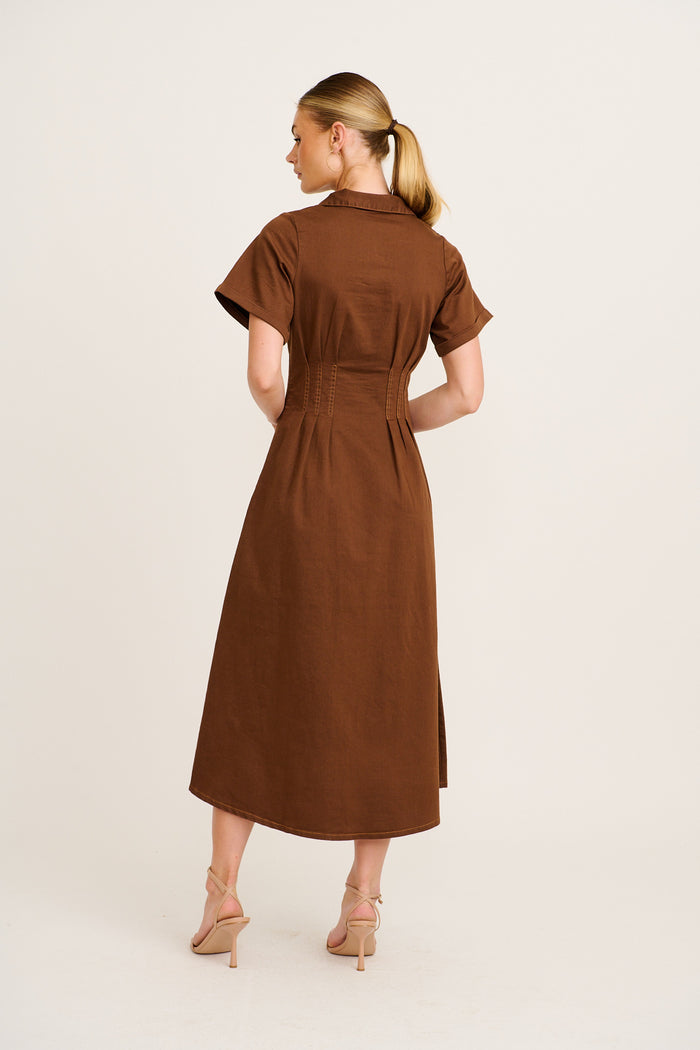 Denim Lover Maxi Dress in Chocolate Denim