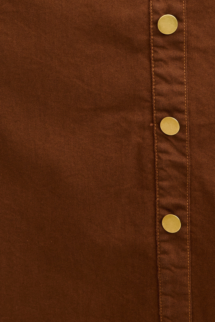 Denim Lover Maxi Dress in Chocolate Denim fabric