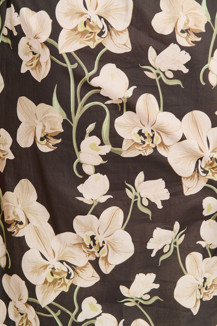 Florabelle Shirt in Green Floral Print Cotton fabric