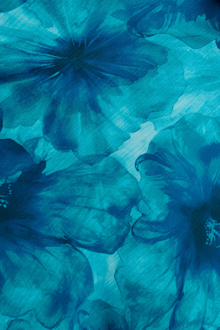 Luxe Legacy Maxi Dress in Blue Floral Chiffon fabric
