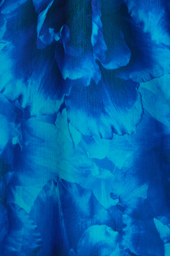 Dive In Maxi Dress in Blue Floral Chiffon fabric