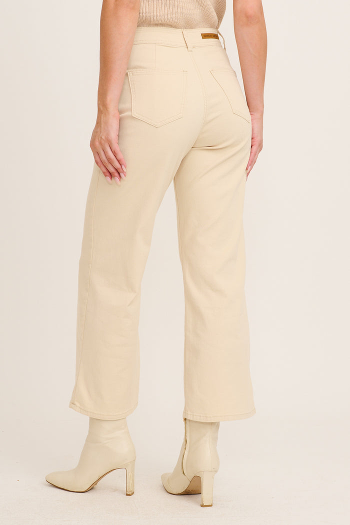 Nimes High Rise Wide Leg Jean In Sand Denim back