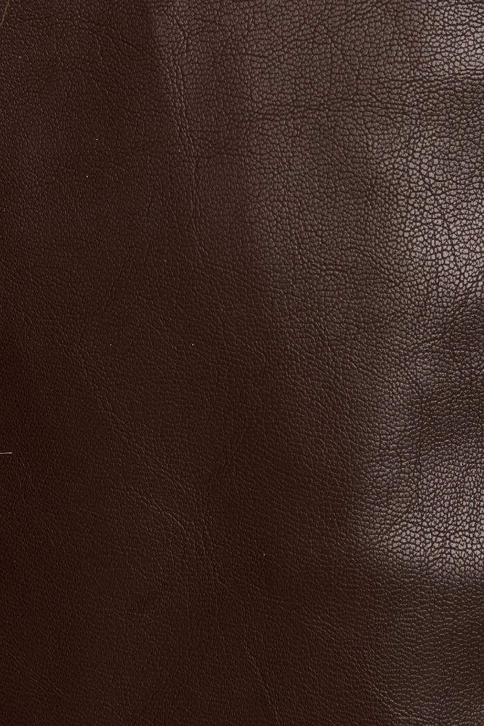Dewdrop Bomber Jacket in Chocolate Leatherette fabric