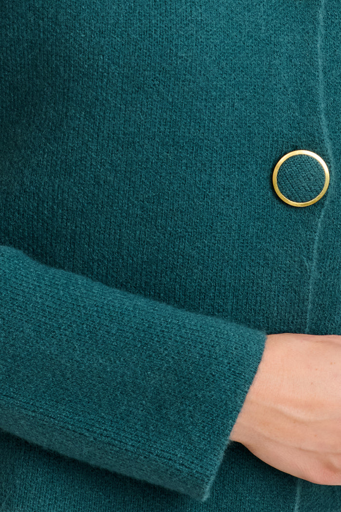 Standout Knit Cardigan in Teal detail