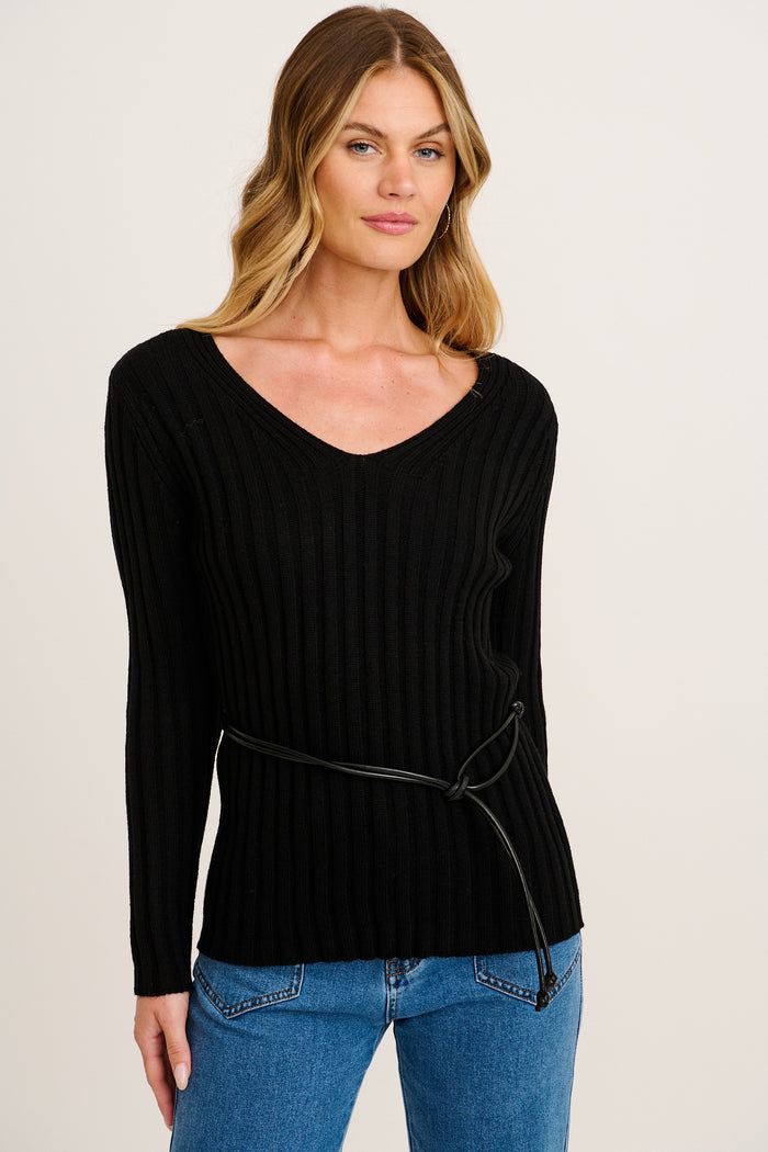 Sculpted Knit in Black front