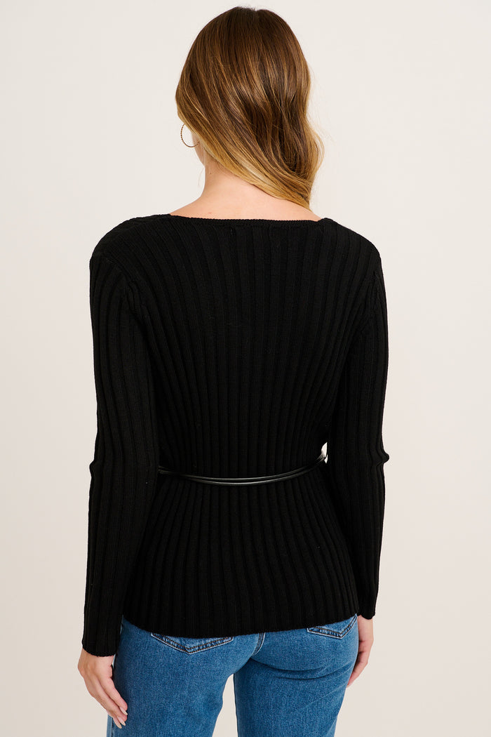 Sculpted Knit in Black back