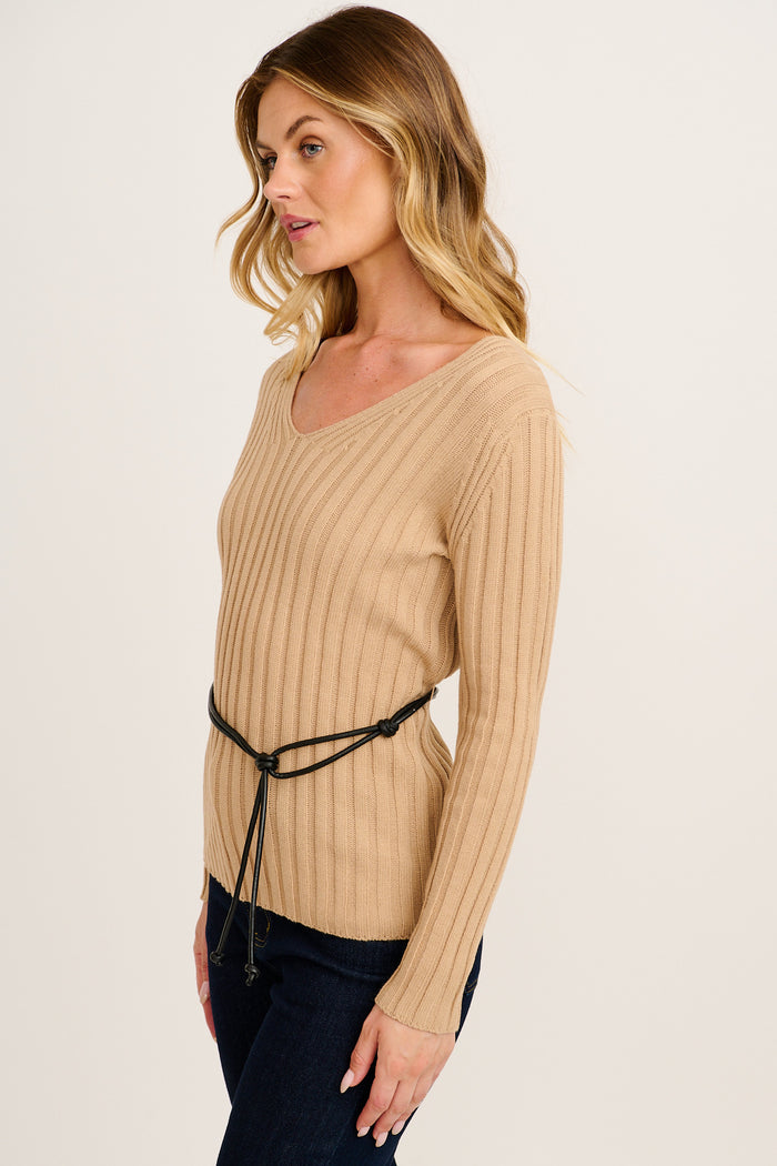 Sculpted Knit in Taupe side