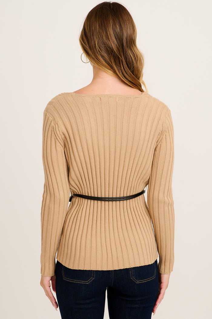 Sculpted Knit in Taupe back