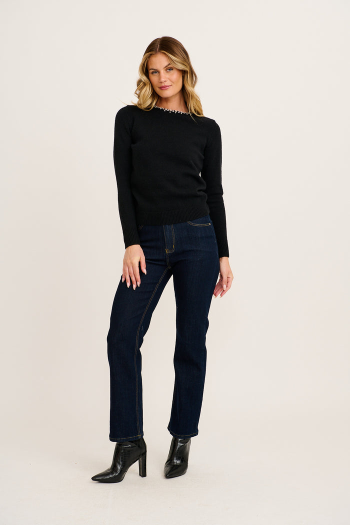 Gemshine Jewel Knit in Black full length