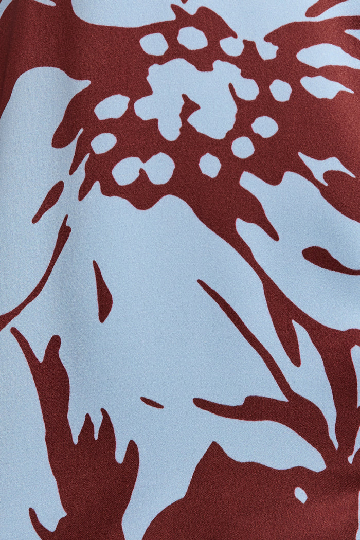 Errands Shirt in Chocolate with Blue Print fabric