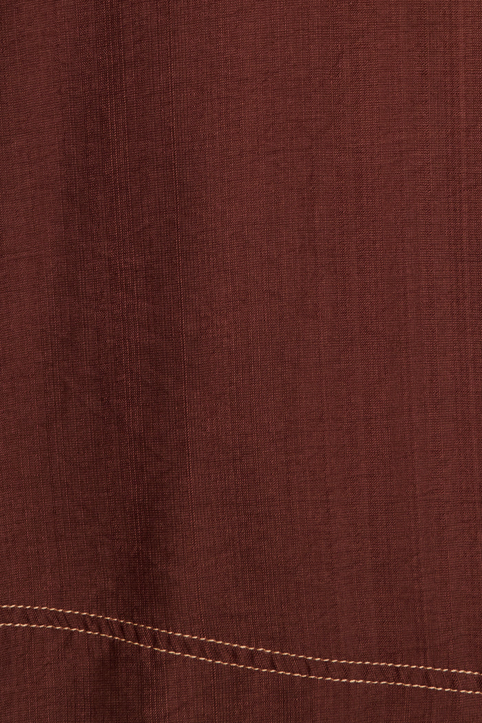 Omaria Midi Shirt Dress in Chocolate fabric