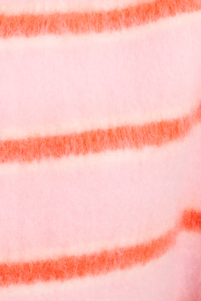 Chloe Knit Scarf in Candy Pink and Red Stripe fabric