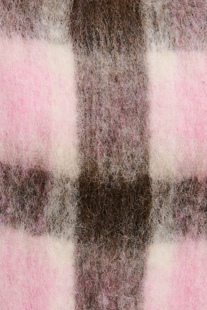 Elodie Knit Scarf in Multi Pink Check fabric