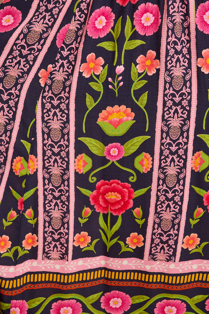 Flair Dress In Multi Floral Print fabric