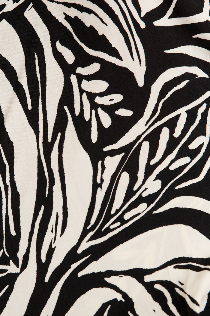 Ellody Top in Black and White Swirl Print fabric