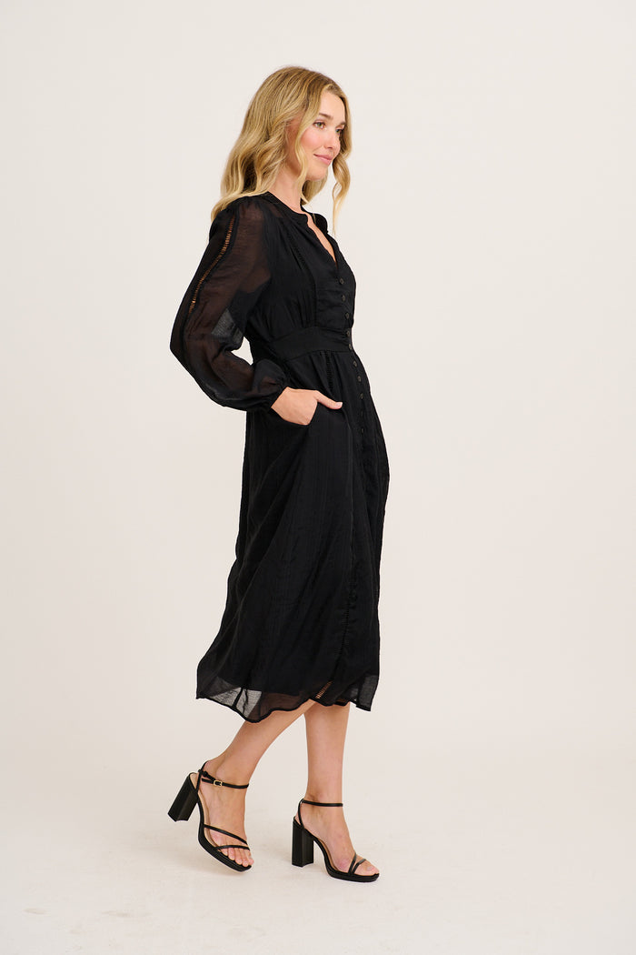 Larisa Midi Dress in Black side