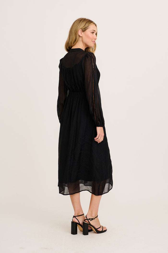 Larisa Midi Dress in Black back