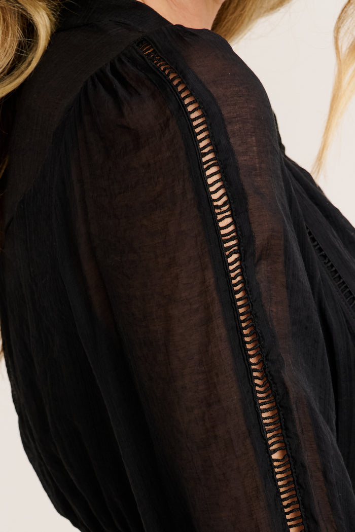 Larisa Midi Dress in Black detail