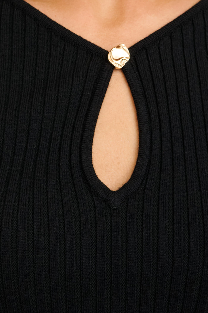 Afra Knit Top in Black detail