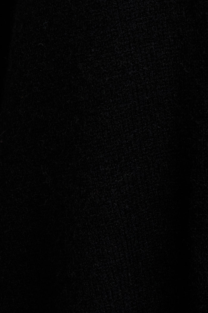 Winter Kiss Knit in Black with Crochet Sleeve Wool Blend fabric