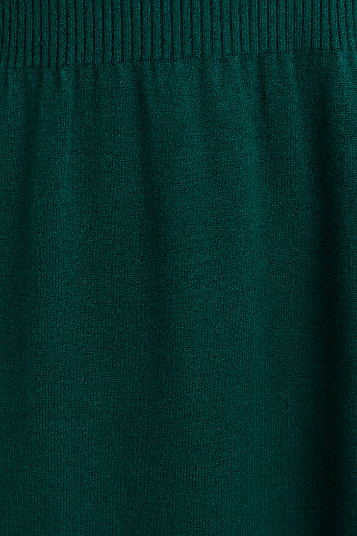 Contour Knit Zip Midi Dress in Green fabric