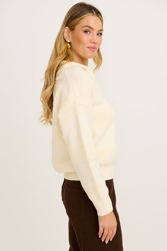 Comfort Knit in Cream Wool Blend side