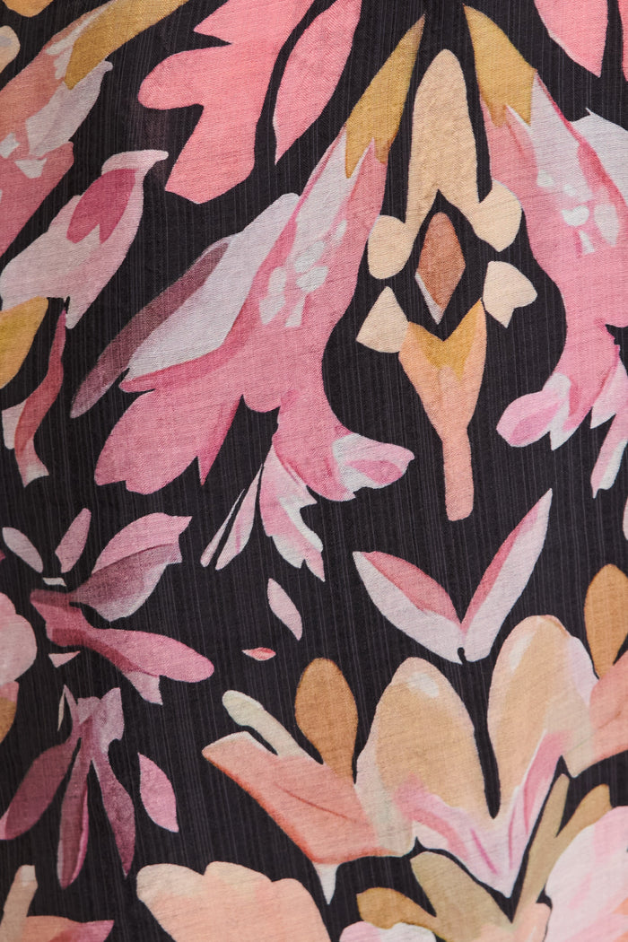 Daylight Loving Shirt Dress in Black Multi Floral fabric