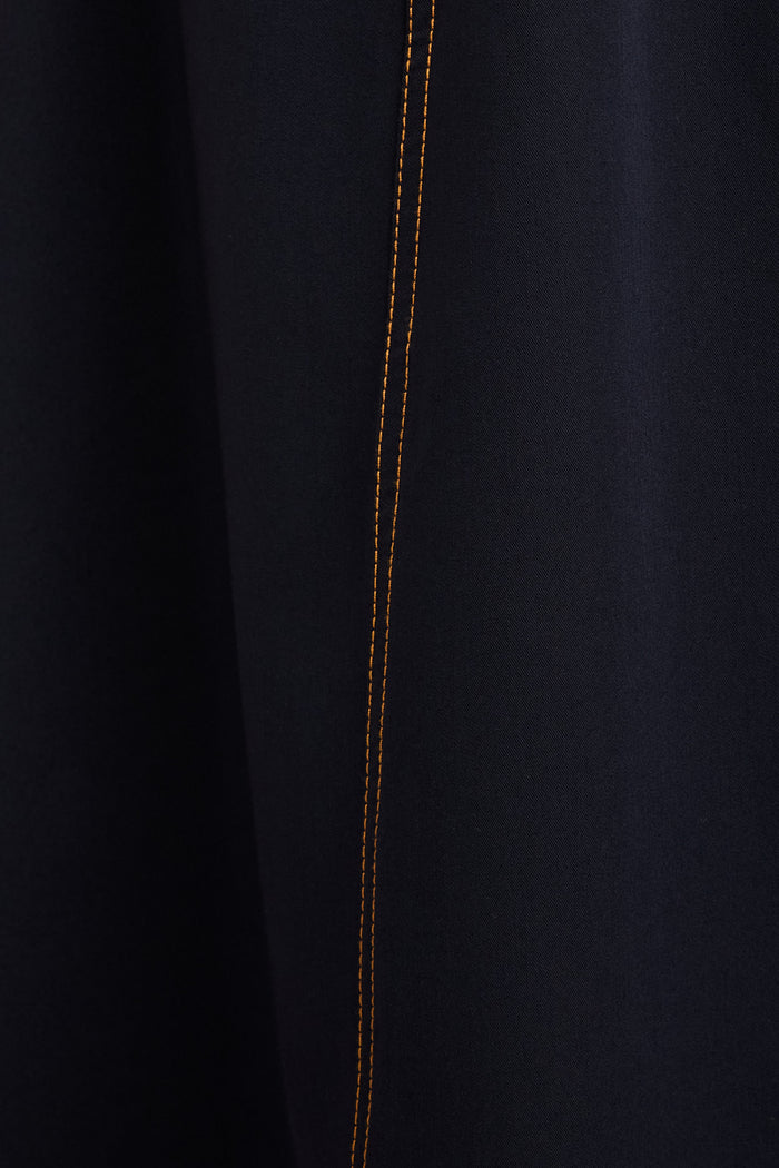 Attire Midi Shirt Dress in Navy fabric