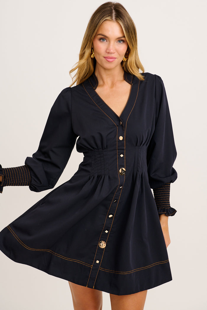 Sharp Instinct Dress in Navy front