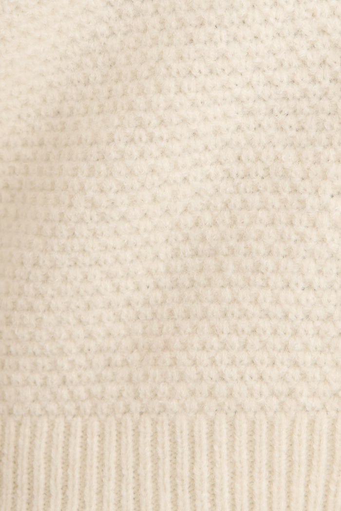 Feel The Chill Knit Cardigan in Cream Cotton Blend fabric