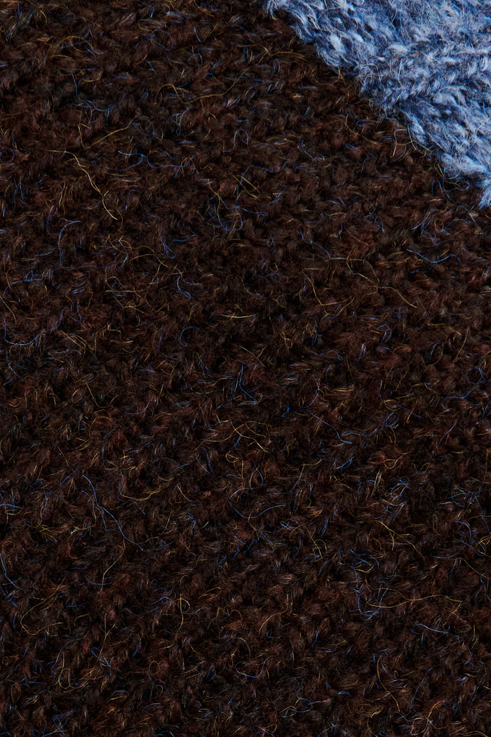 Soft as a Dream Knit Cardigan in Brown and Navy Marle Wool Blend fabric