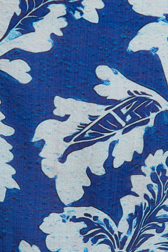 Flower Girl Shirt in Blue Floral fabric