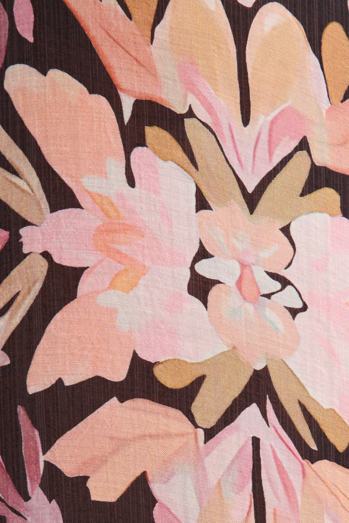 Flower Girl Shirt in in Black Multi Floral fabric