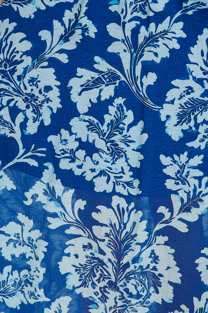 Days In Bloom Maxi Skirt in Blue Floral fabric