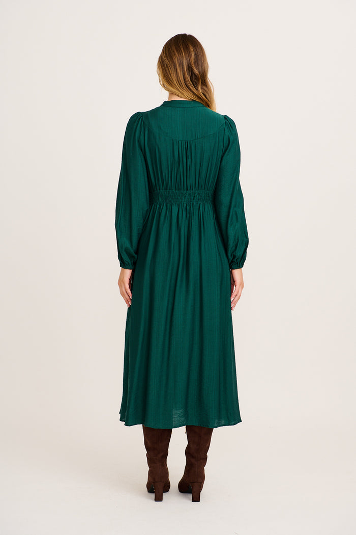 Uncharted Maxi Dress in Emerald back